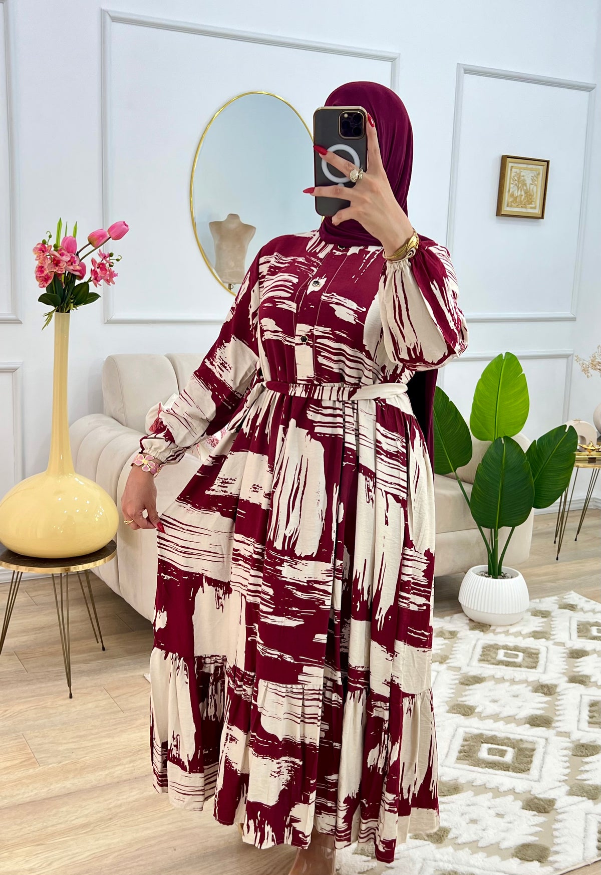 Robe Marbrée en Lin