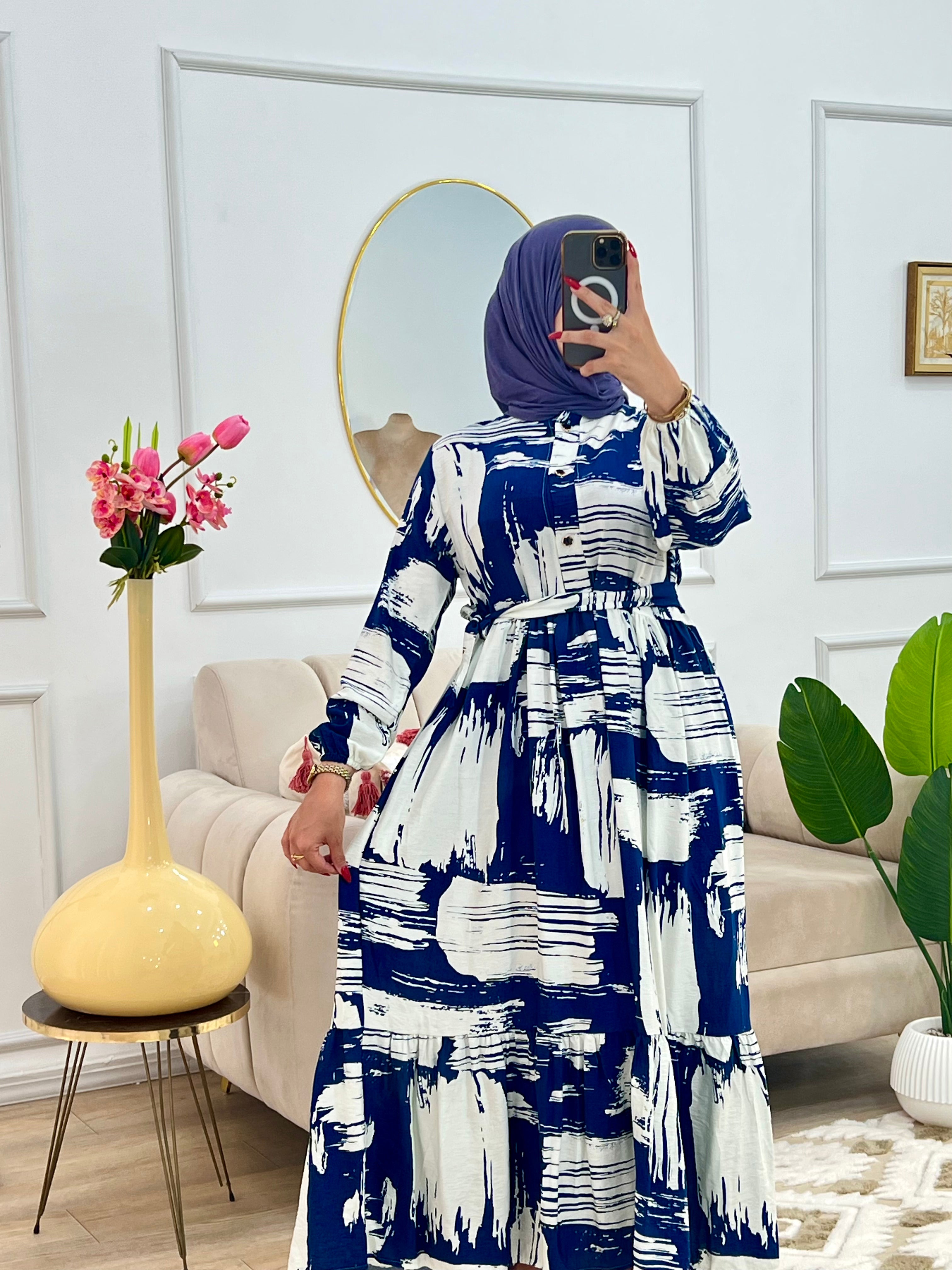 Robe Marbrée en Lin